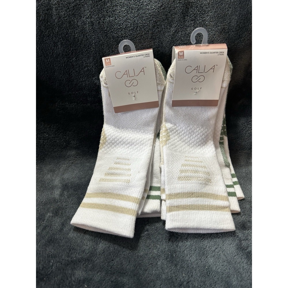 Calia Women's 2 Pack Lot of 2 Medium Quarter Golf Socks (C1)